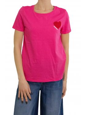 Maglia tinta unita con cuore Only